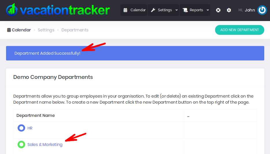 Managing Employee Departments on your VacationTracker Account ...